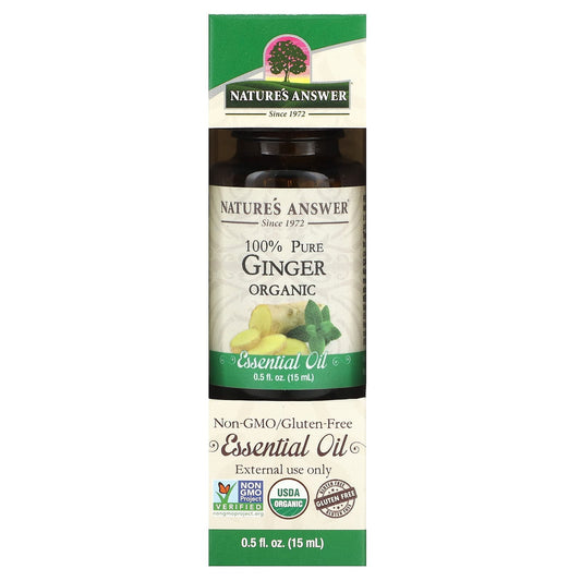 Nature's Answer, 100% Pure Organic Essential Oil, Ginger, 0.5 fl oz (15 ml) - Image 1