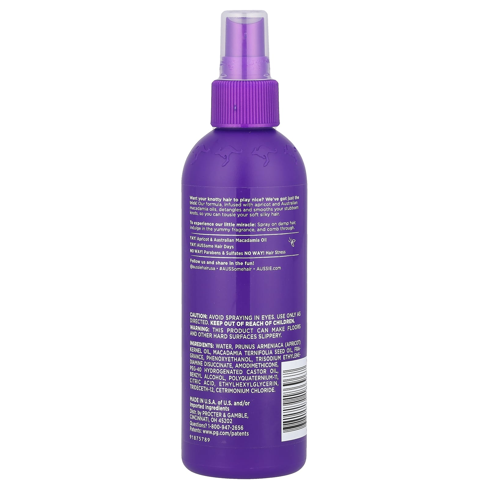 Aussie Detangling Spray with Apricot & Macadamia Oil, 8 fl oz - Image 2