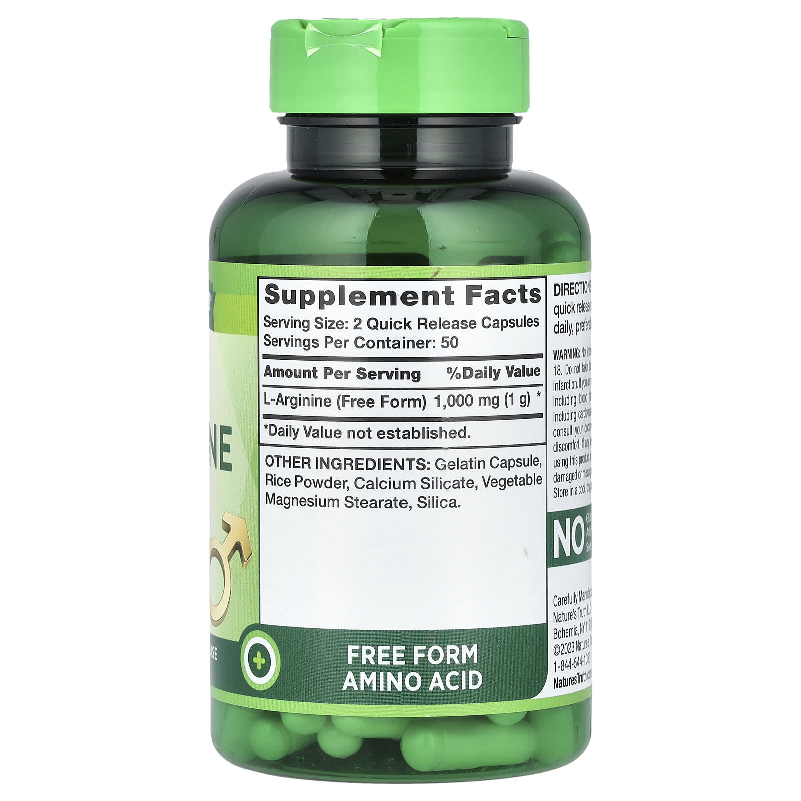 Nature's Truth, L-Arginine, 500 mg, 100 Quick Release Capsules - Image 2