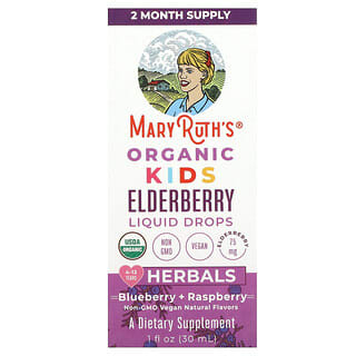 MaryRuth's Organic Elderberry Liquid Drops for Kids - 4-13 Years