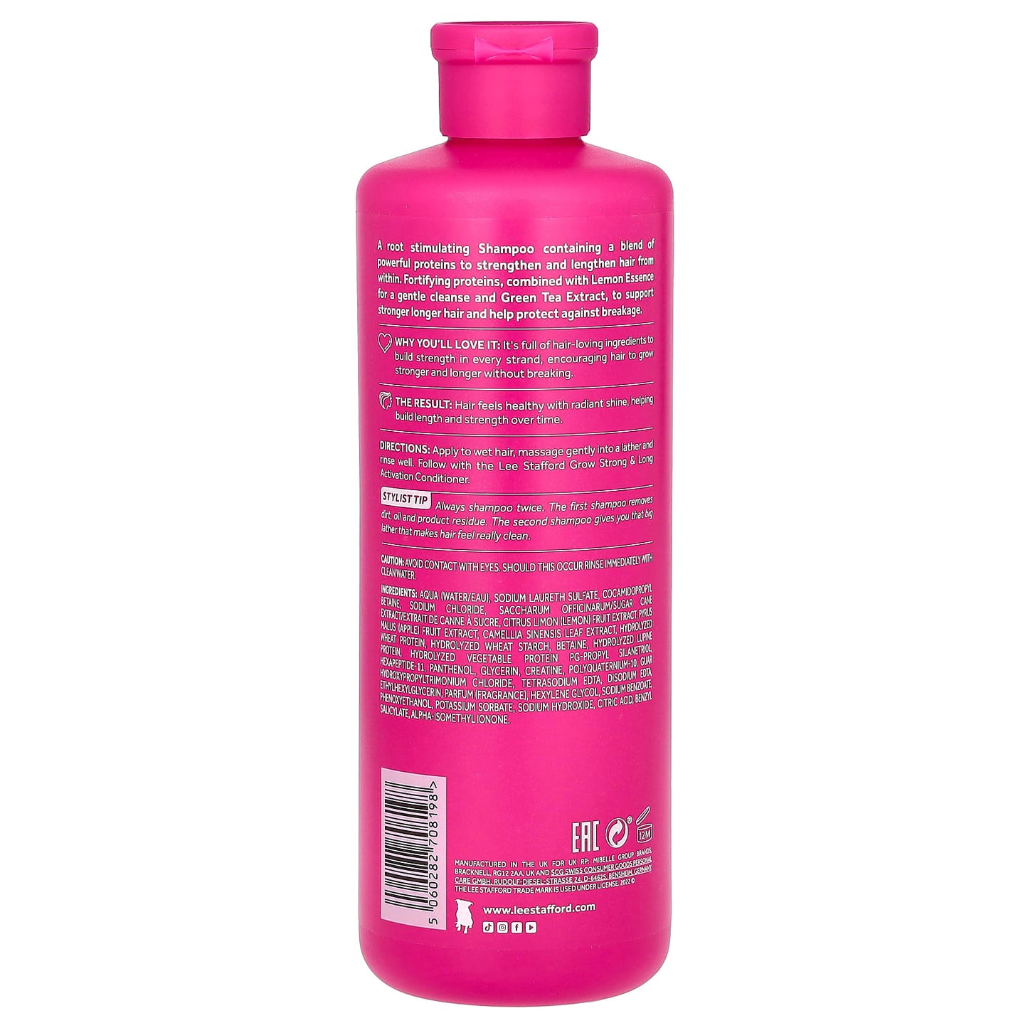 Lee Stafford, Grow Strong & Long, Activation Shampoo, For Breakage Prone & Damaged Hair, 16.9 fl oz (500 ml) - Image 2