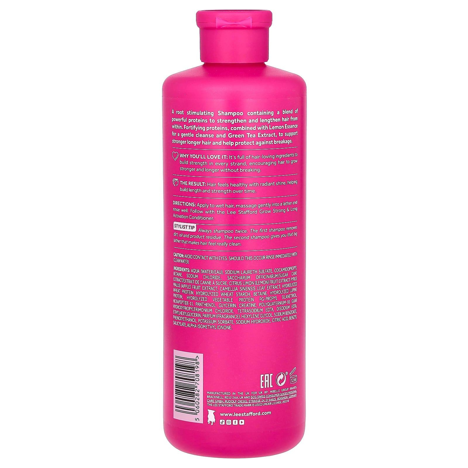 Lee Stafford, Grow Strong & Long, Activation Shampoo, For Breakage Prone & Damaged Hair, 16.9 fl oz (500 ml) - Image 2
