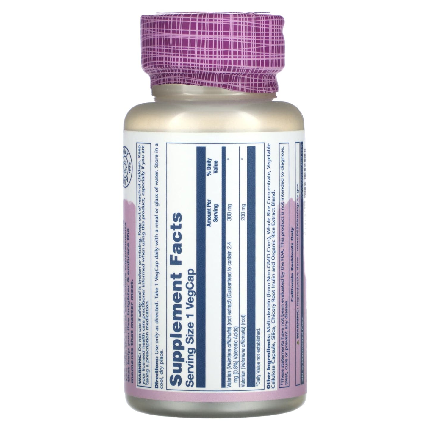 Solaray, Vital Extracts, Valerian, 30 VegCaps - Image 2