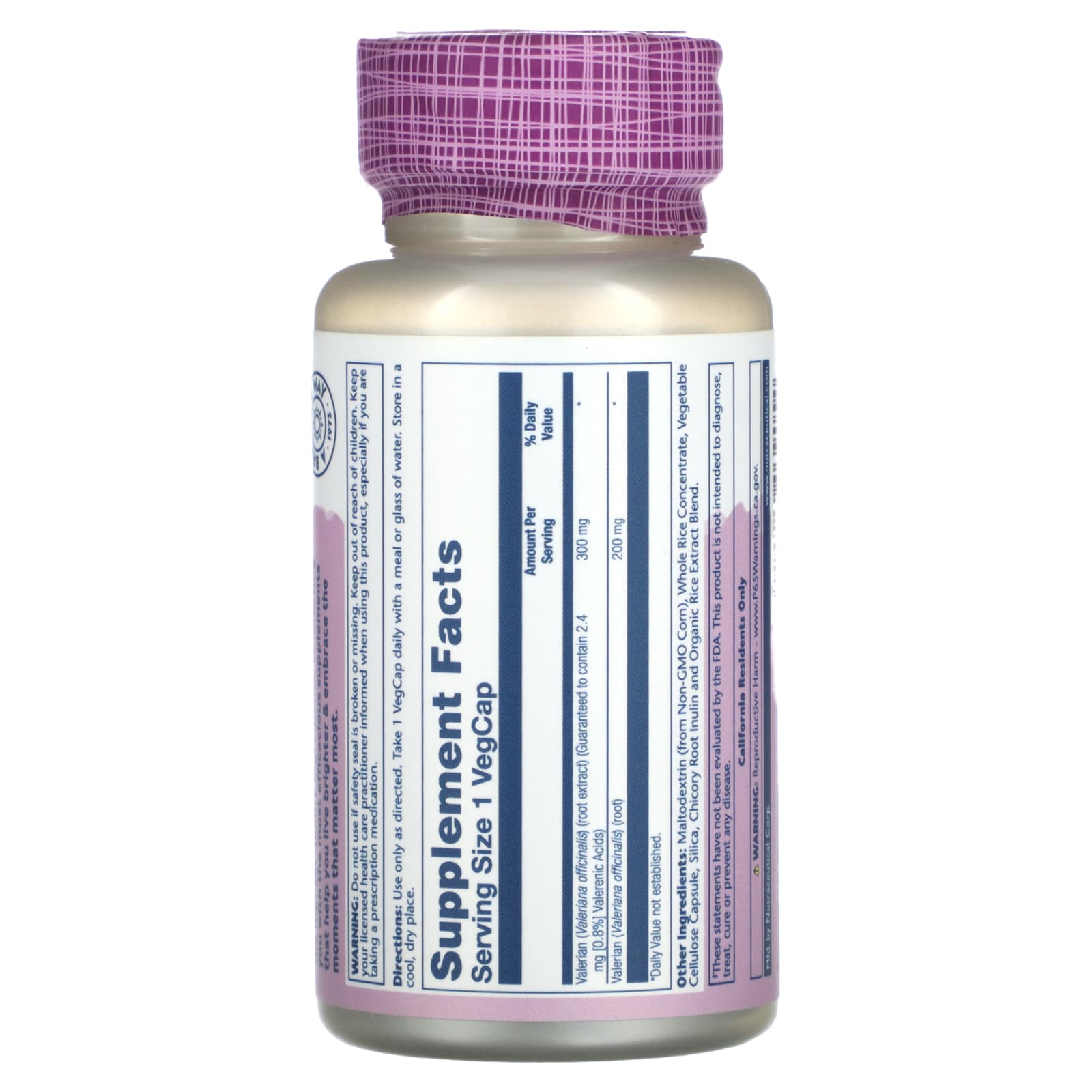 Solaray, Vital Extracts, Valerian, 30 VegCaps - Image 2
