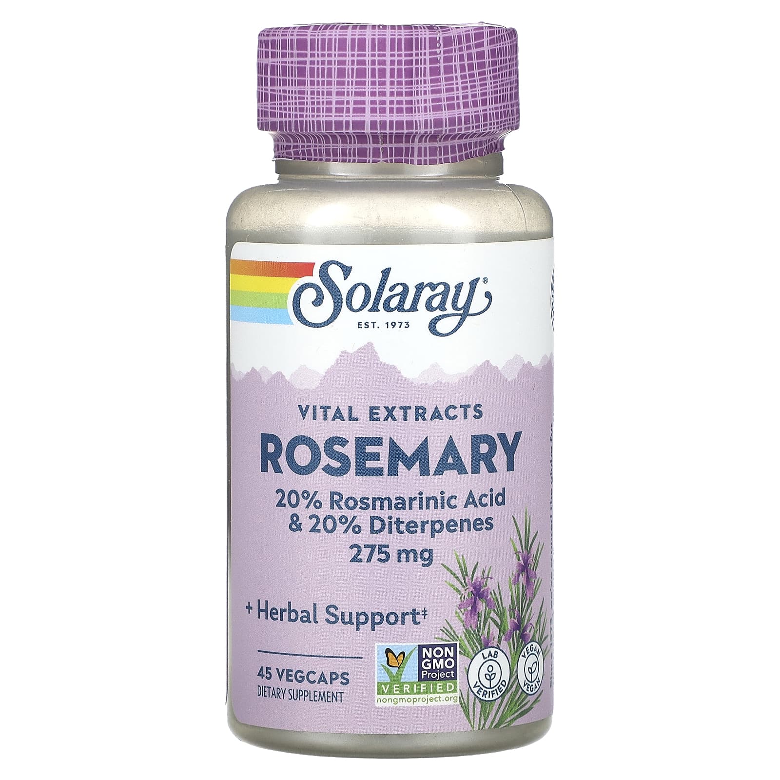 Solaray, Vital Extracts, Rosemary, 45 VegCaps - Image 1