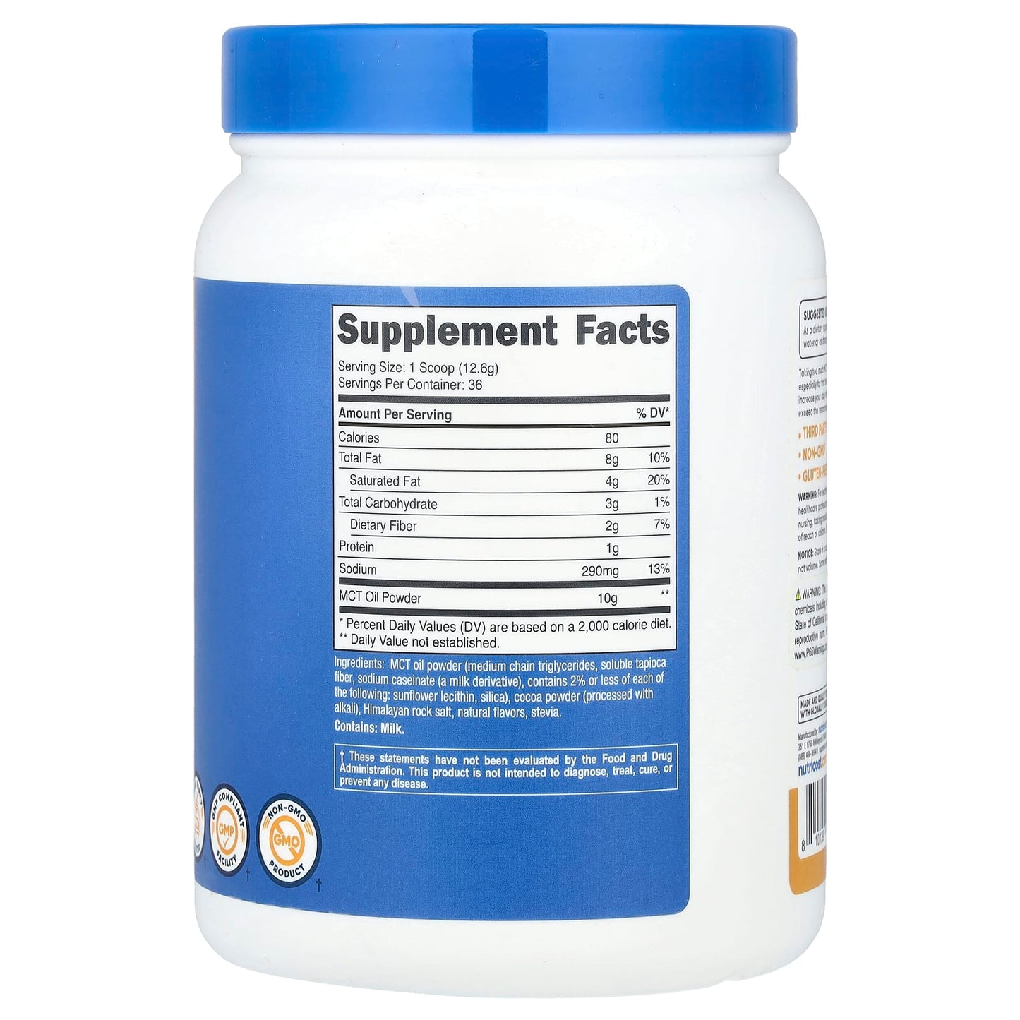 Nutricost, MCT Oil Powder, Salted Caramel , 1 lb (454 g) - Image 2