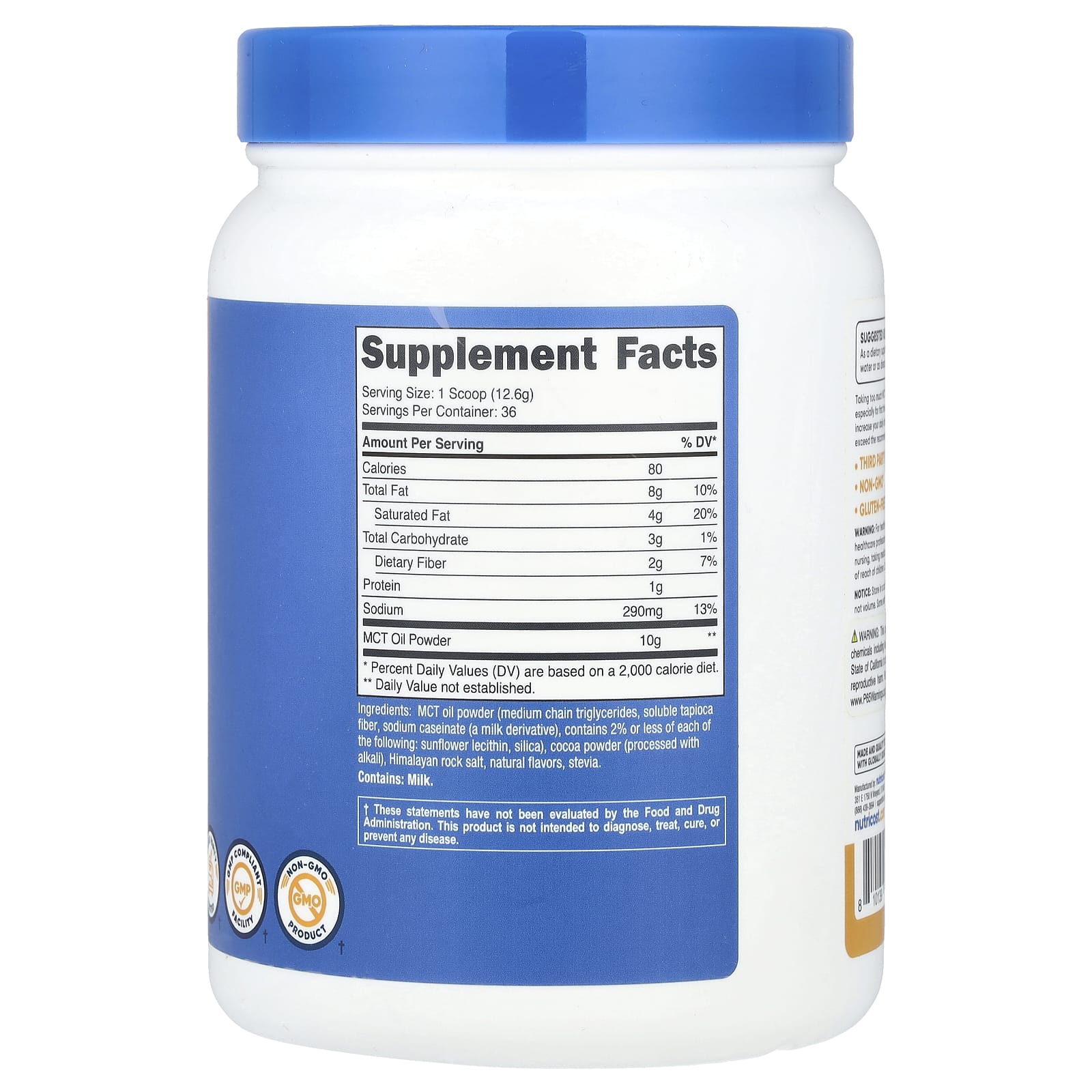 Nutricost, MCT Oil Powder, Salted Caramel , 1 lb (454 g) - Image 2