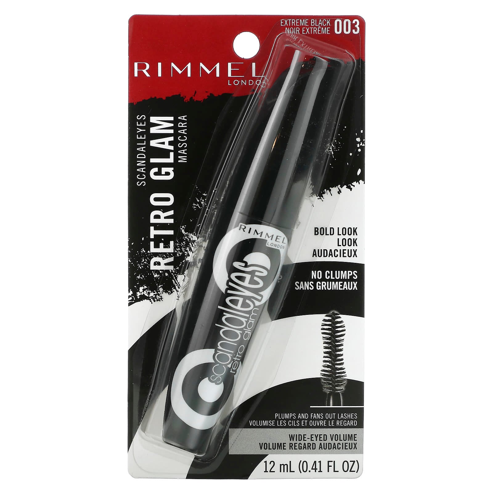 Rimmel London, Scandal Eyes, Retro Glam Mascara, 003 Extreme Black, 0.41 fl oz (12 ml) - Image 2