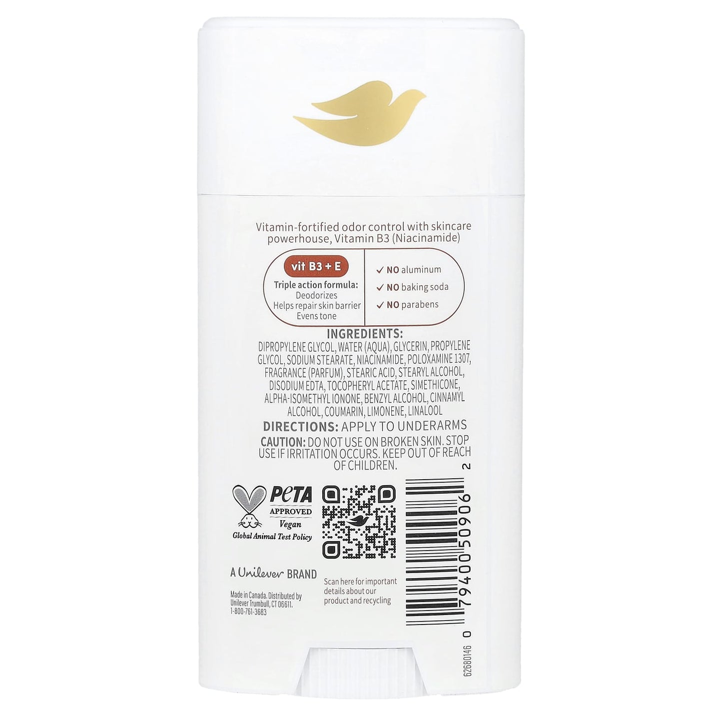 Dove Vitamin Care+ Coconut & Shea Deodorant, 2.6 oz, Aluminum Free, Vegan - Image 2
