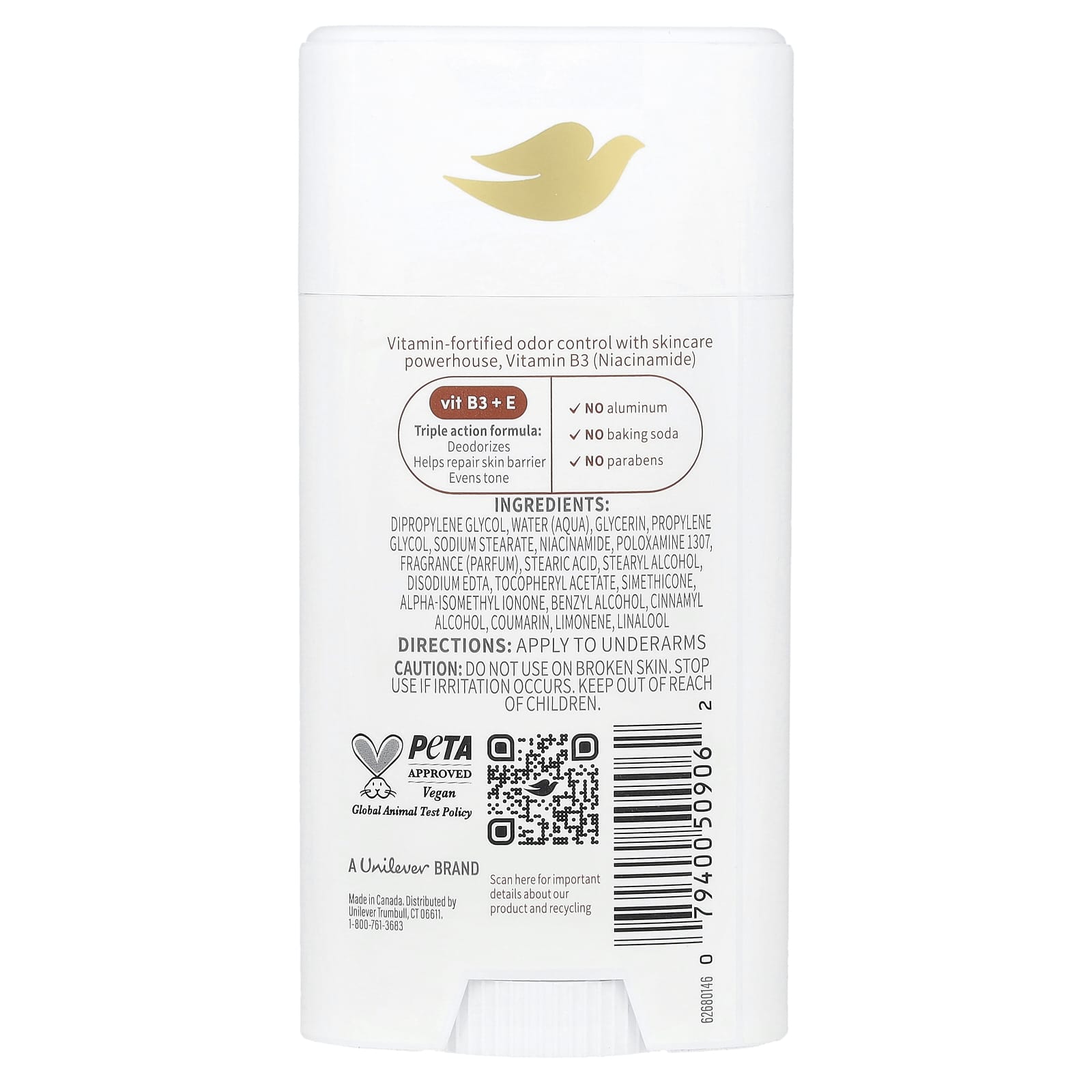 Dove Vitamin Care+ Coconut & Shea Deodorant, 2.6 oz, Aluminum Free, Vegan - Image 2