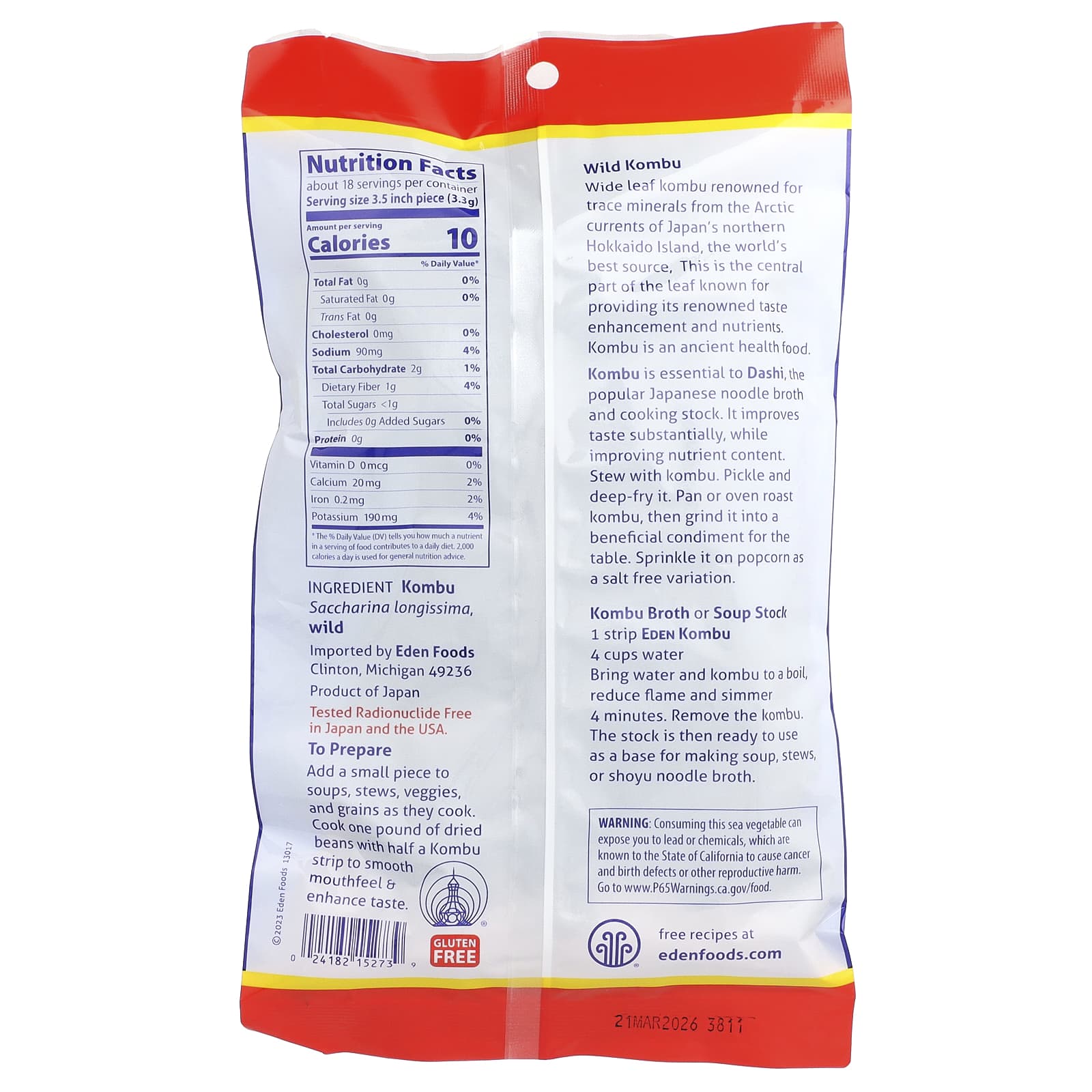 Eden Foods Kombu - Wild Japanese Sea Vegetable for Nutrition & Flavor - Image 2