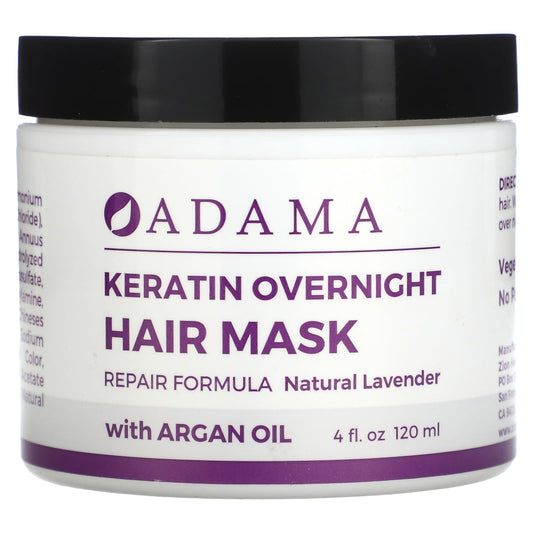 Zion Health, Adama, Keratin Overnight Hair Mask, Natural Lavender, 4 fl oz (120 ml) - Image 1