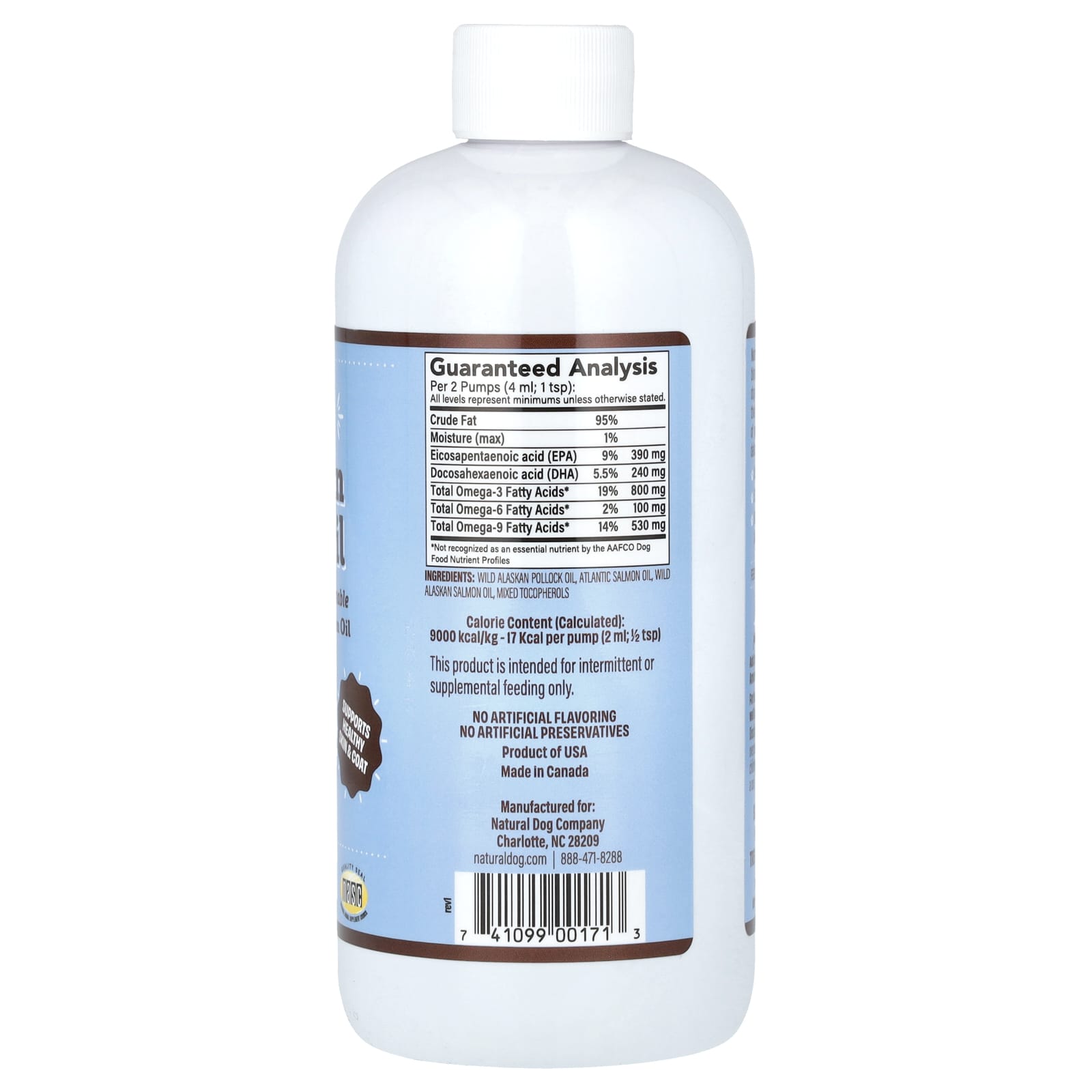 Natural Dog Company, Wild Alaskan Fish Oil, For Dogs, 16 fl oz (473 ml)