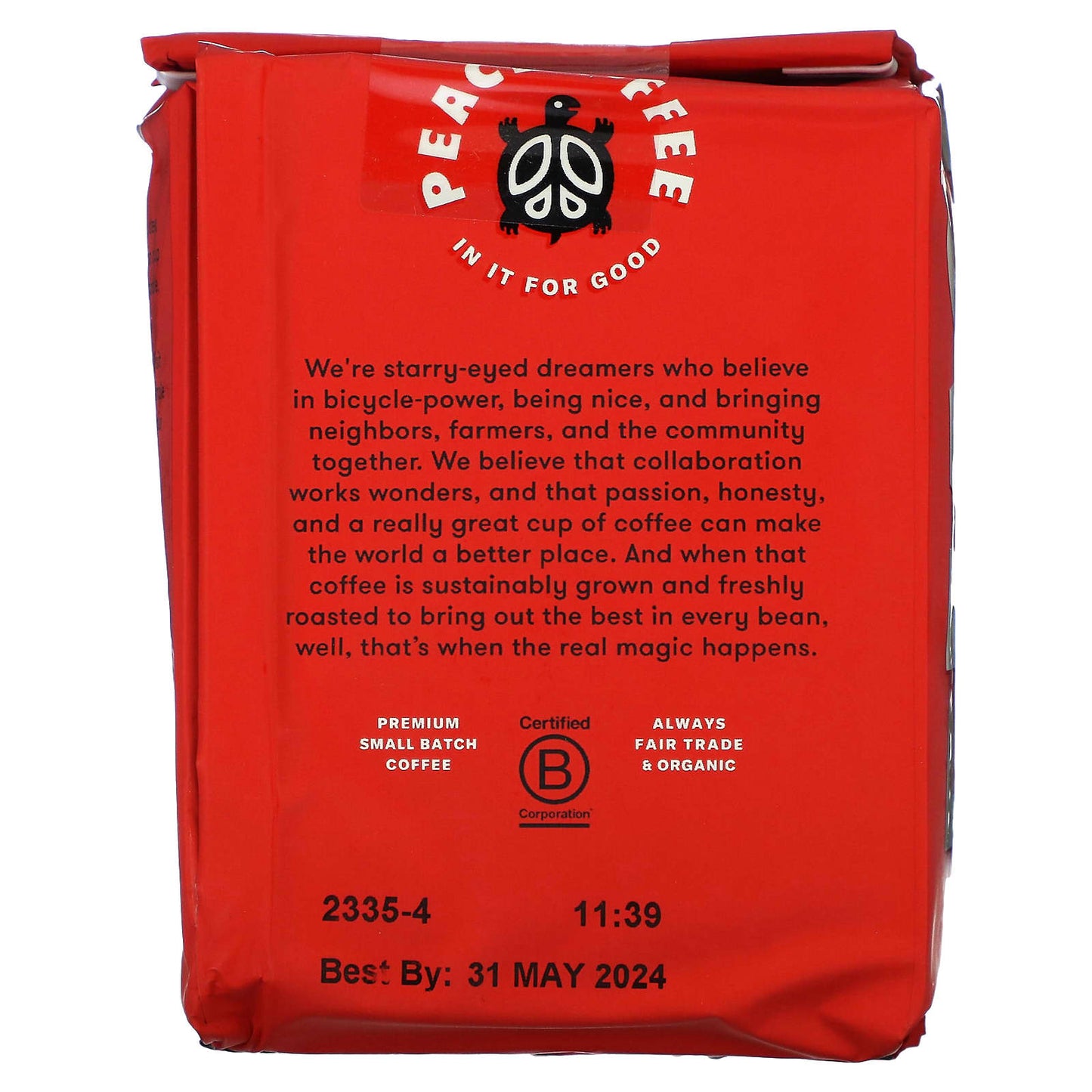 Peace Coffee, Organic Morning Glory, Ground, Light Roast, 12 oz (340 g) - Image 2