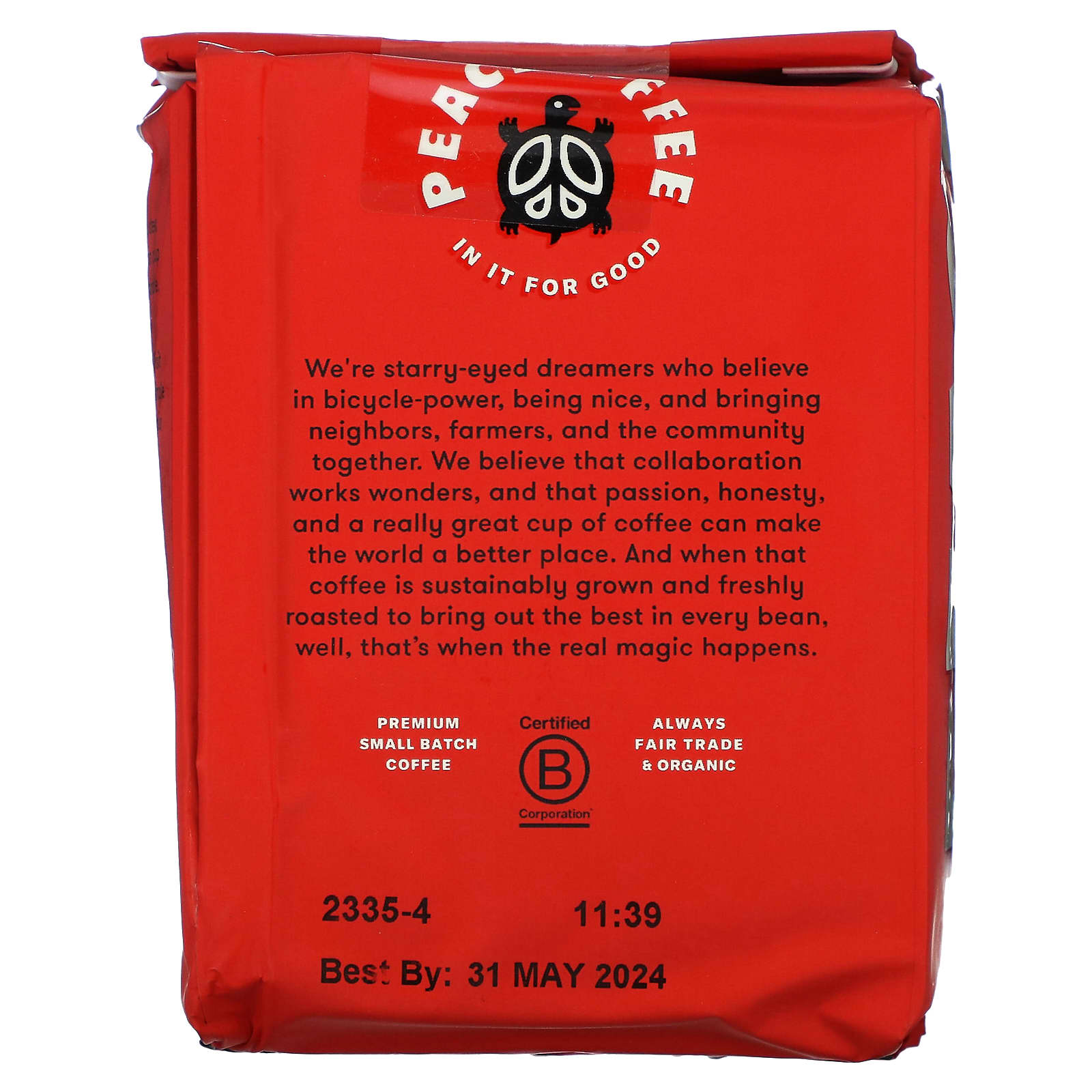 Peace Coffee, Organic Morning Glory, Ground, Light Roast, 12 oz (340 g) - Image 2