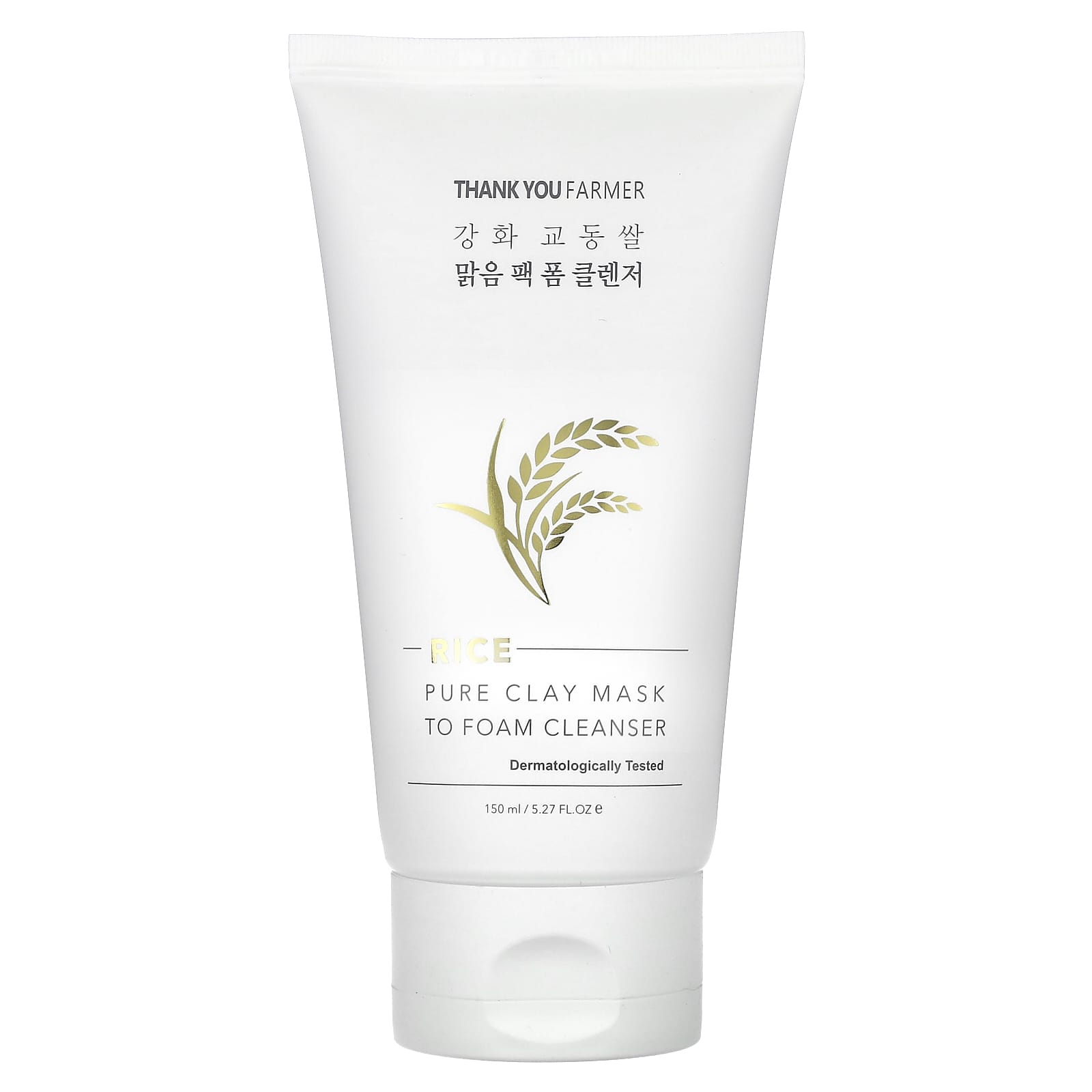 Thank You Farmer, Rice, Pure Clay Mask To Foam Cleanser, 5.27 fl oz (150 ml) - Image 1
