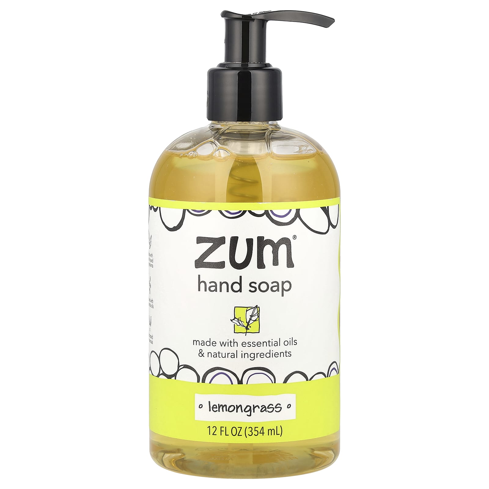 ZUM, Hand Soap, Lemongrass, 12 fl oz (354 ml) - Image 1