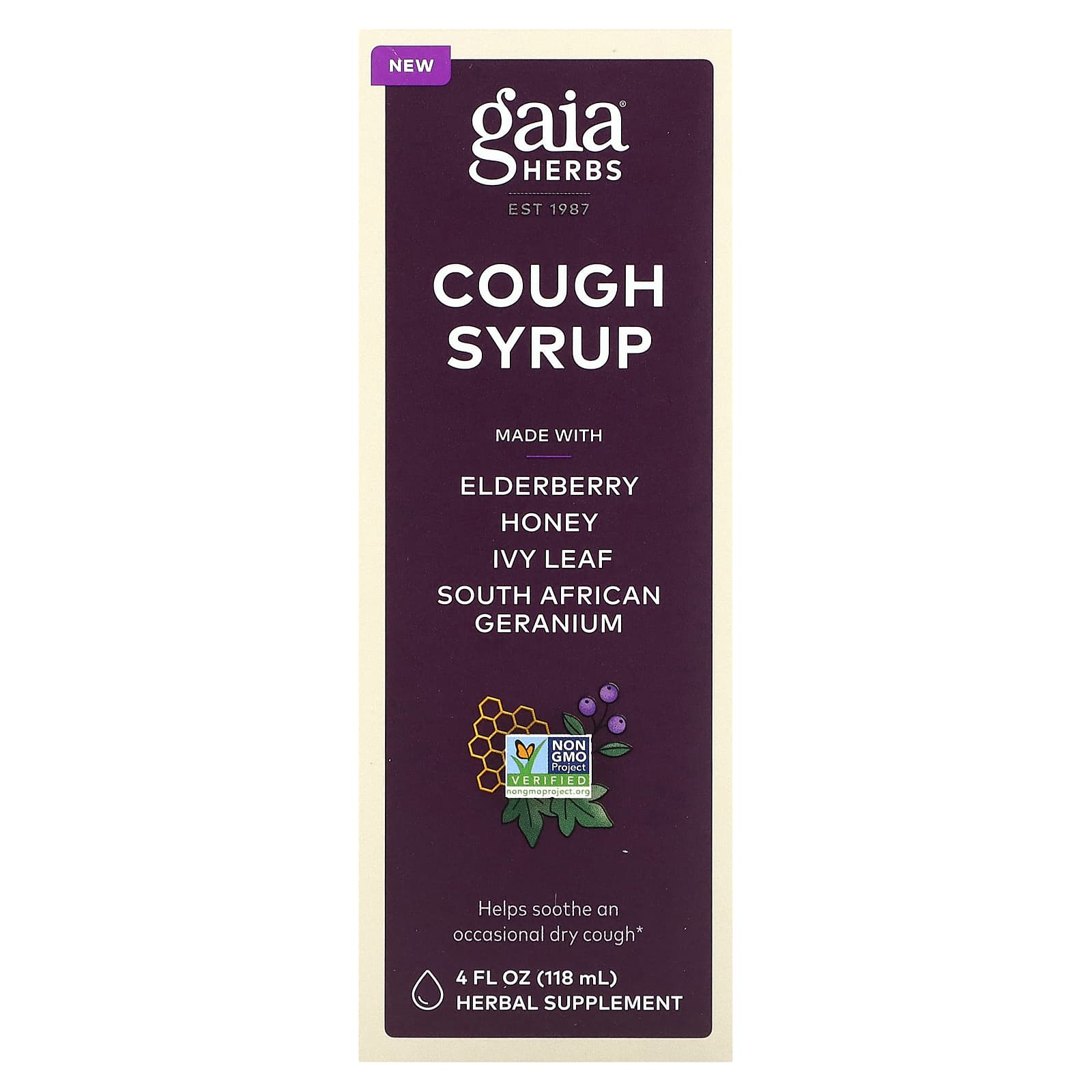 Soothe Dry Cough with Gaia Herbs Plant-Powered Formula, 4 fl oz - Image 1