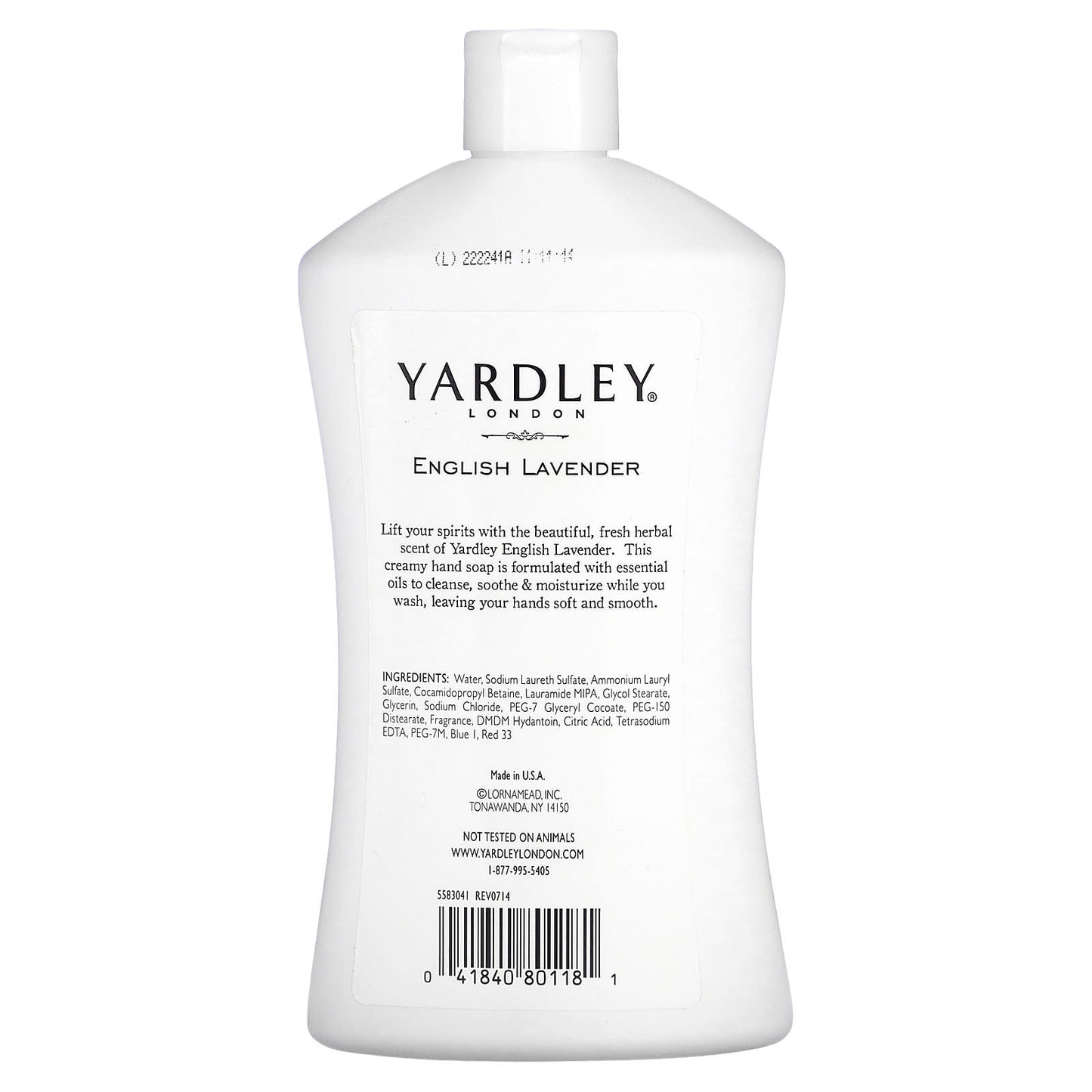 Yardley London, Luxurious Hand Soap, English Lavender, 16 fl oz (473 ml) - Image 2