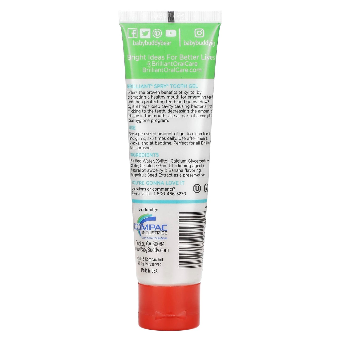 Baby Buddy Xylitol Tooth Gel for Babies 3+ Months, Strawberry-Banana, 2 fl oz - Image 2