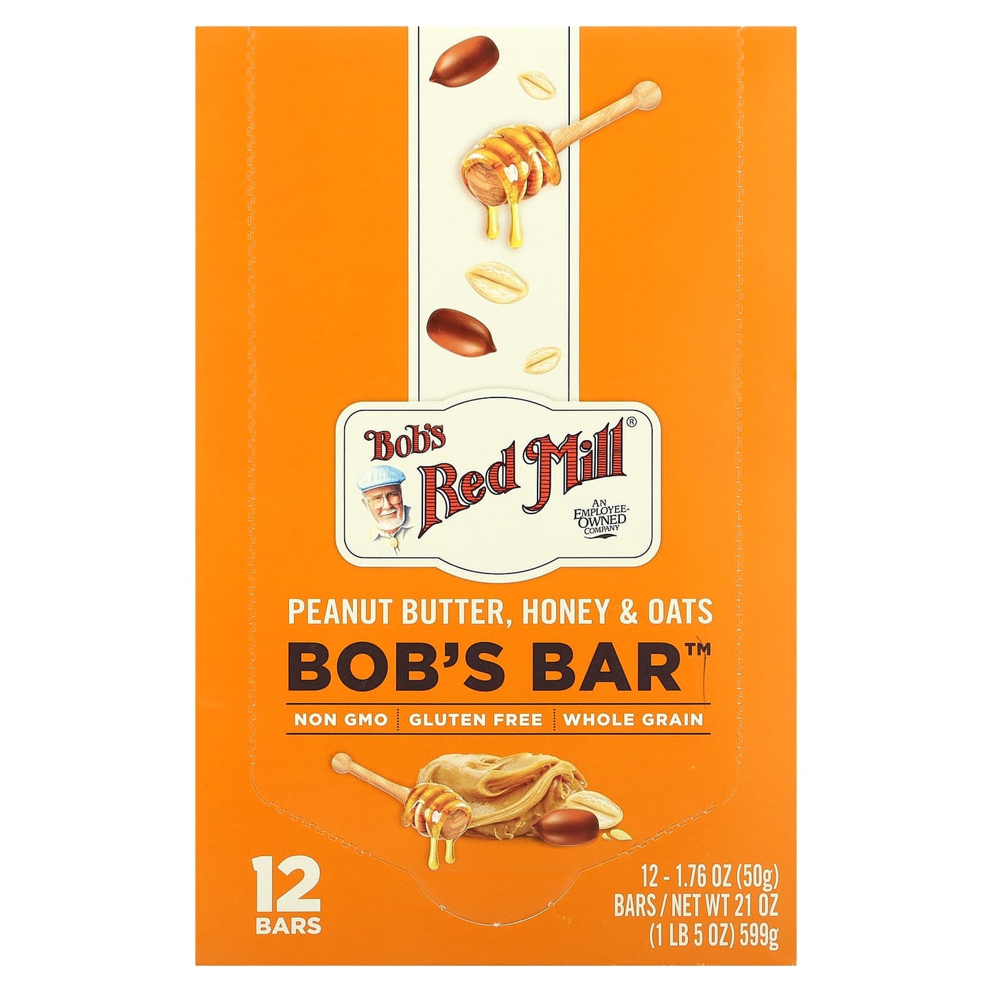 Gluten-Free Bob's Red Mill Honey & Oats Peanut Butter Bars - Image 1