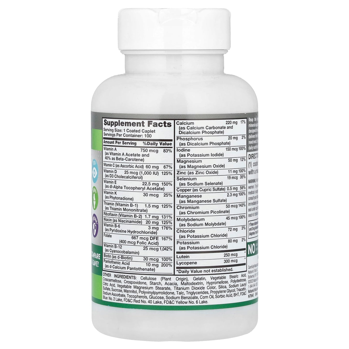Nature's Truth, ABC Complete Multivitamin, 50+ Senior, 100 Coated Caplets - Image 2