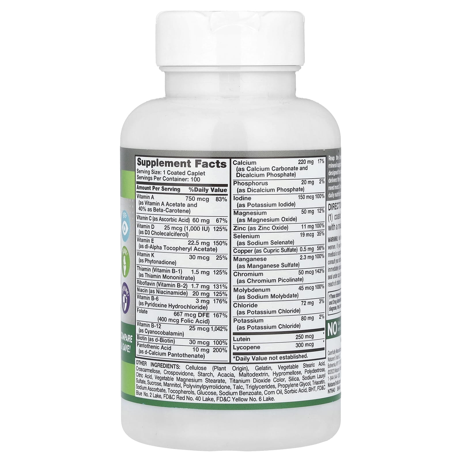 Nature's Truth, ABC Complete Multivitamin, 50+ Senior, 100 Coated Caplets - Image 2