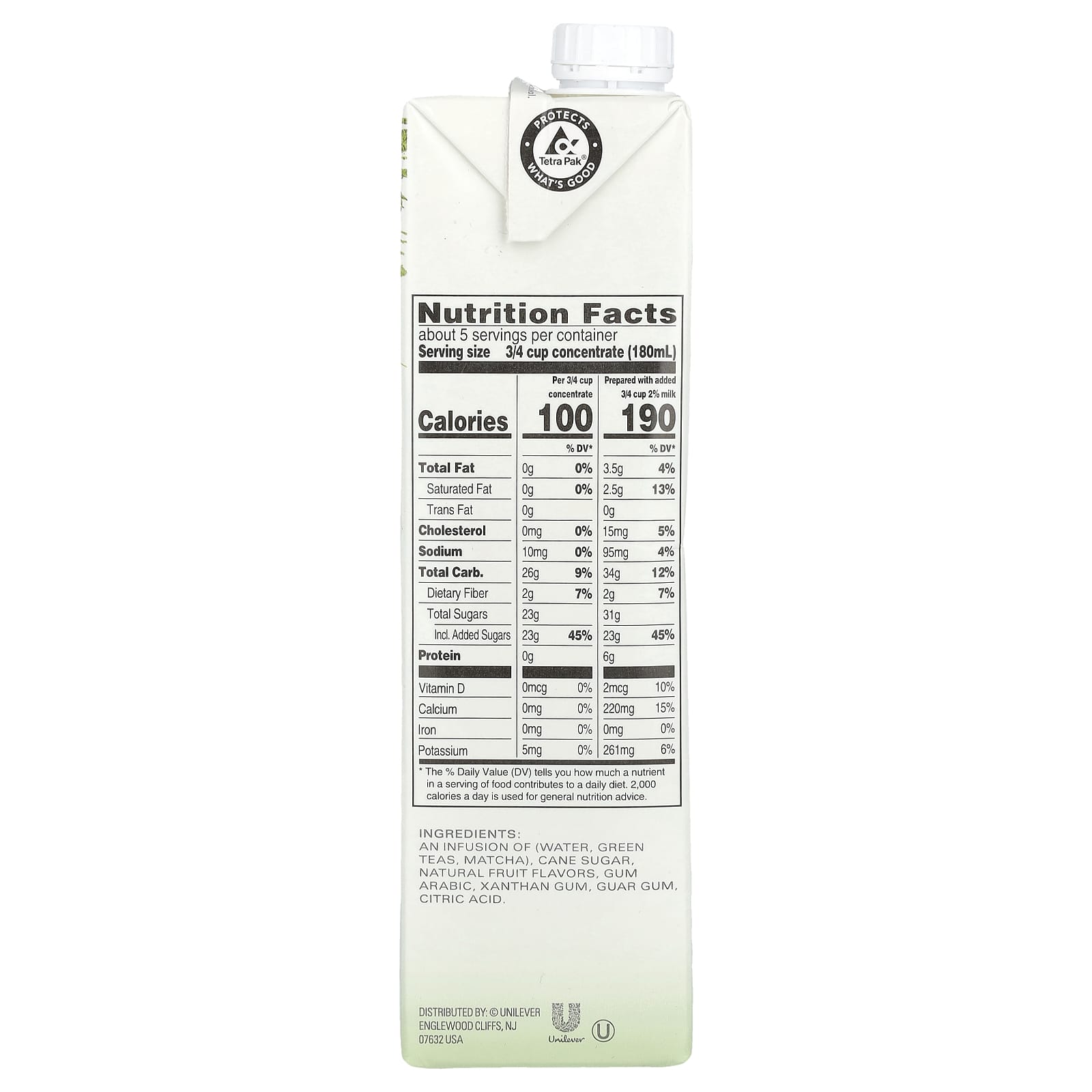 TAZO, Green Tea Matcha Latte, Green Tea Concentrate, 32 fl oz (946 ml) - Image 2