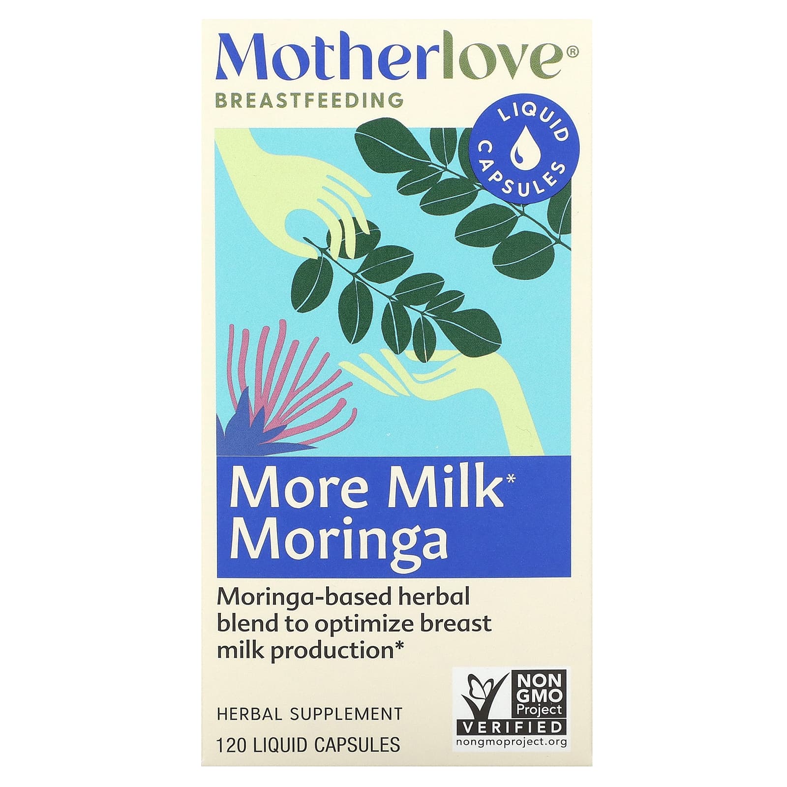 Motherlove, Breastfeeding, More Milk Moringa, 120 Liquid Capsules - Image 1