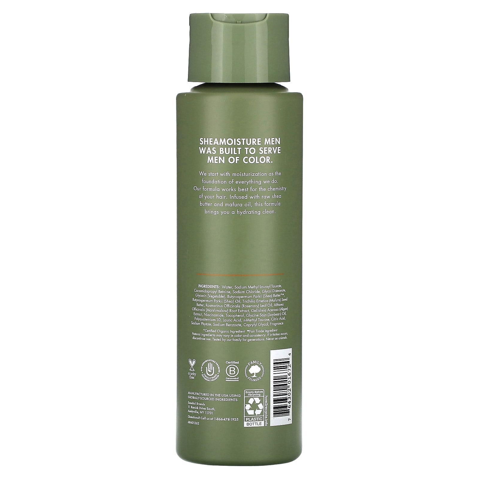 SheaMoisture, Men, Moisturizing Shampoo, Raw Shea Butter & Mafura Oil, 15.8 oz (444 ml) - Image 2