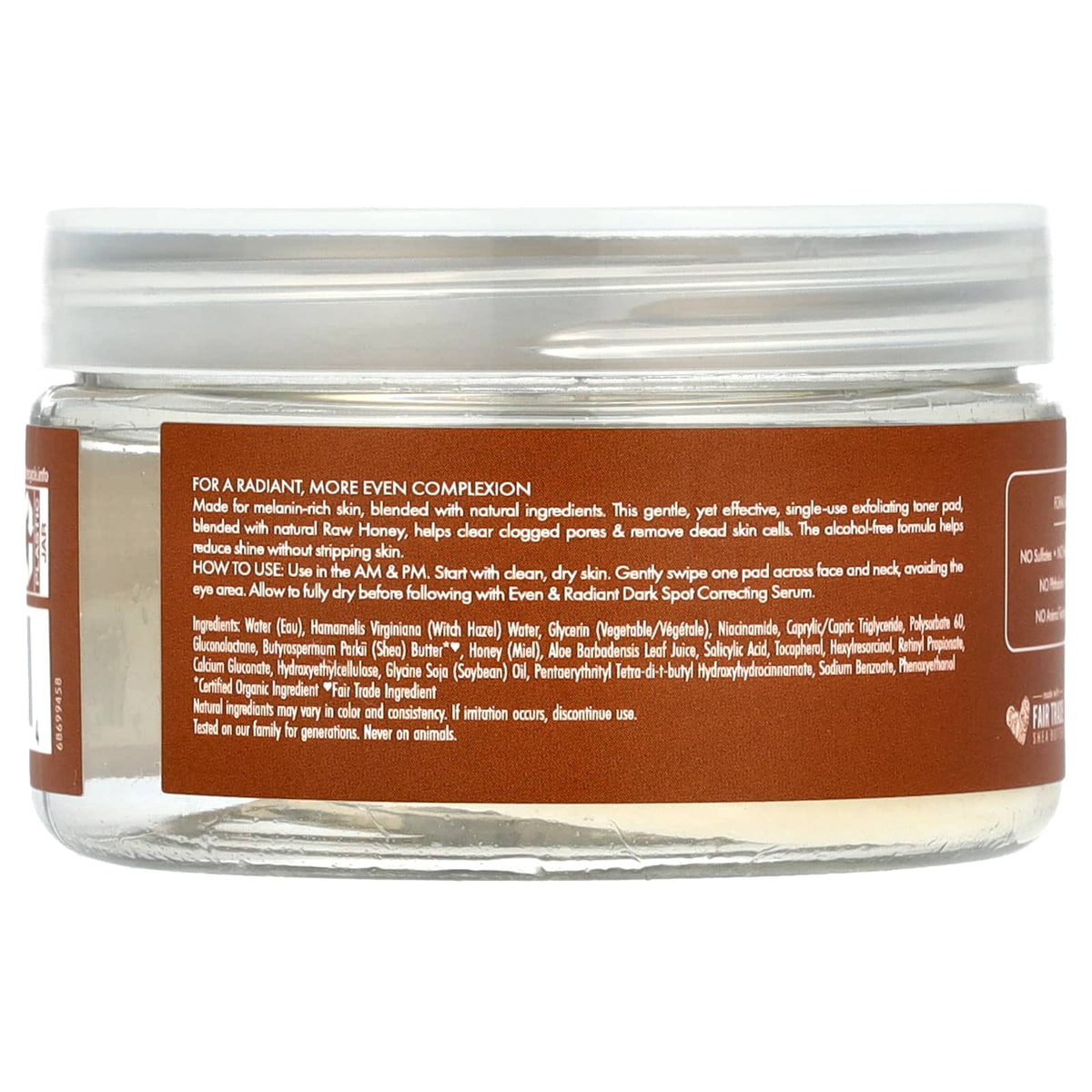 SheaMoisture, Even & Radiant  Raw Honey, Daily Exfoliating Toner Pads, 30 Pads - Image 2