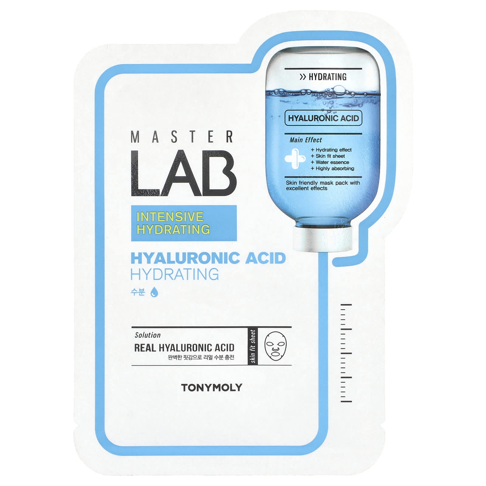 TonyMoly, Master Lab, Hyaluronic Acid Beauty Mask, Hydrating, 1 Sheet, 19 g - Image 1