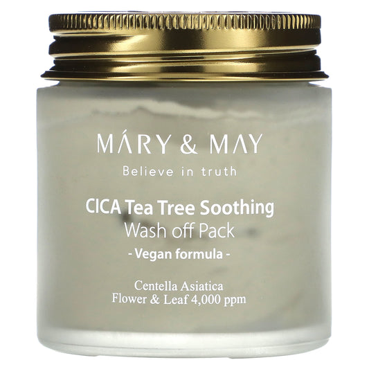 Mary & May, CICA Tea Tree Soothing, Wash Off Pack, 4.4 oz (125 g) - Image 1