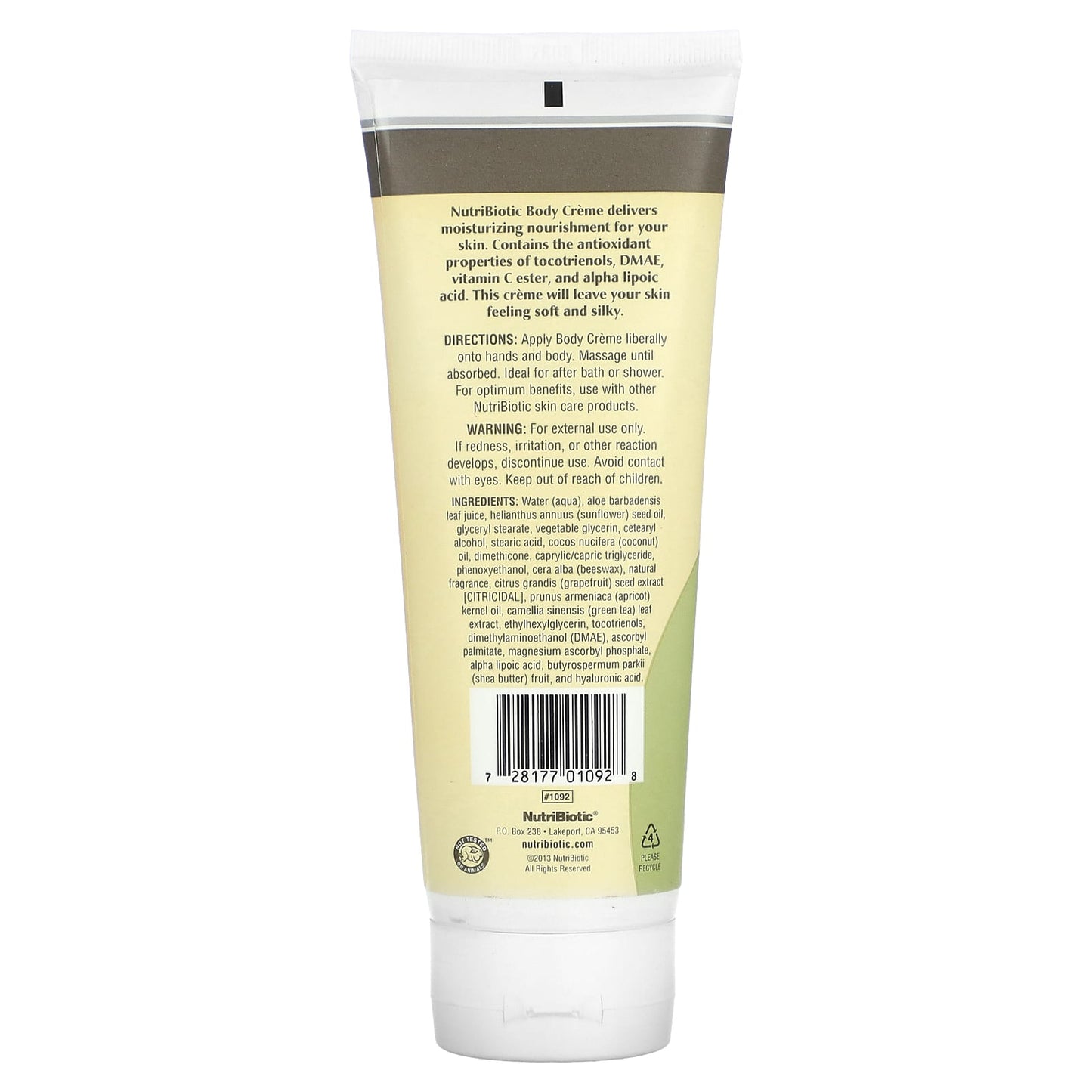 NutriBiotic, Body Creme, 8 fl oz (236 ml) - Image 2