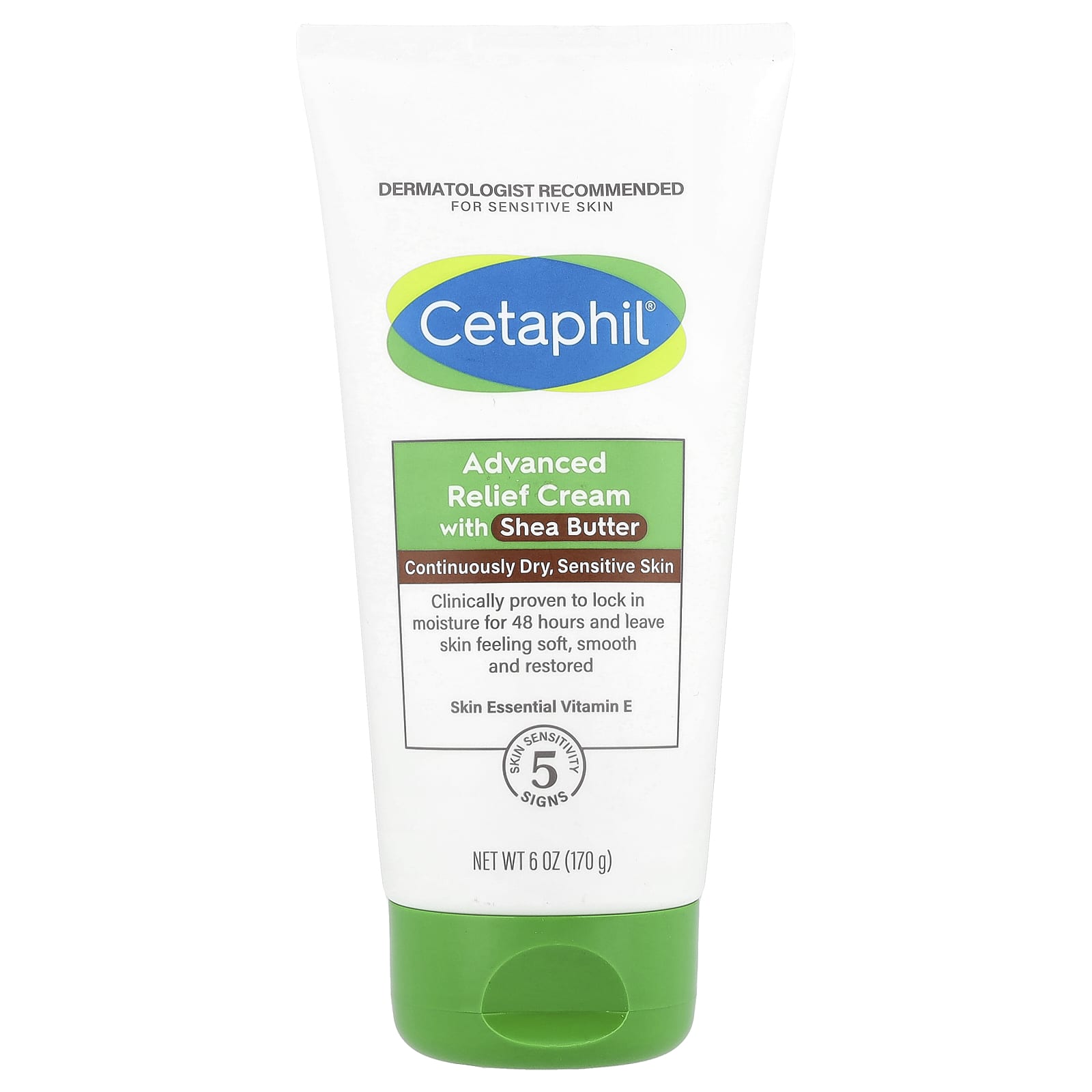 Cetaphil Advanced Relief Cream with Shea Butter for Dry Sensitive Skin, 6 oz - Image 1