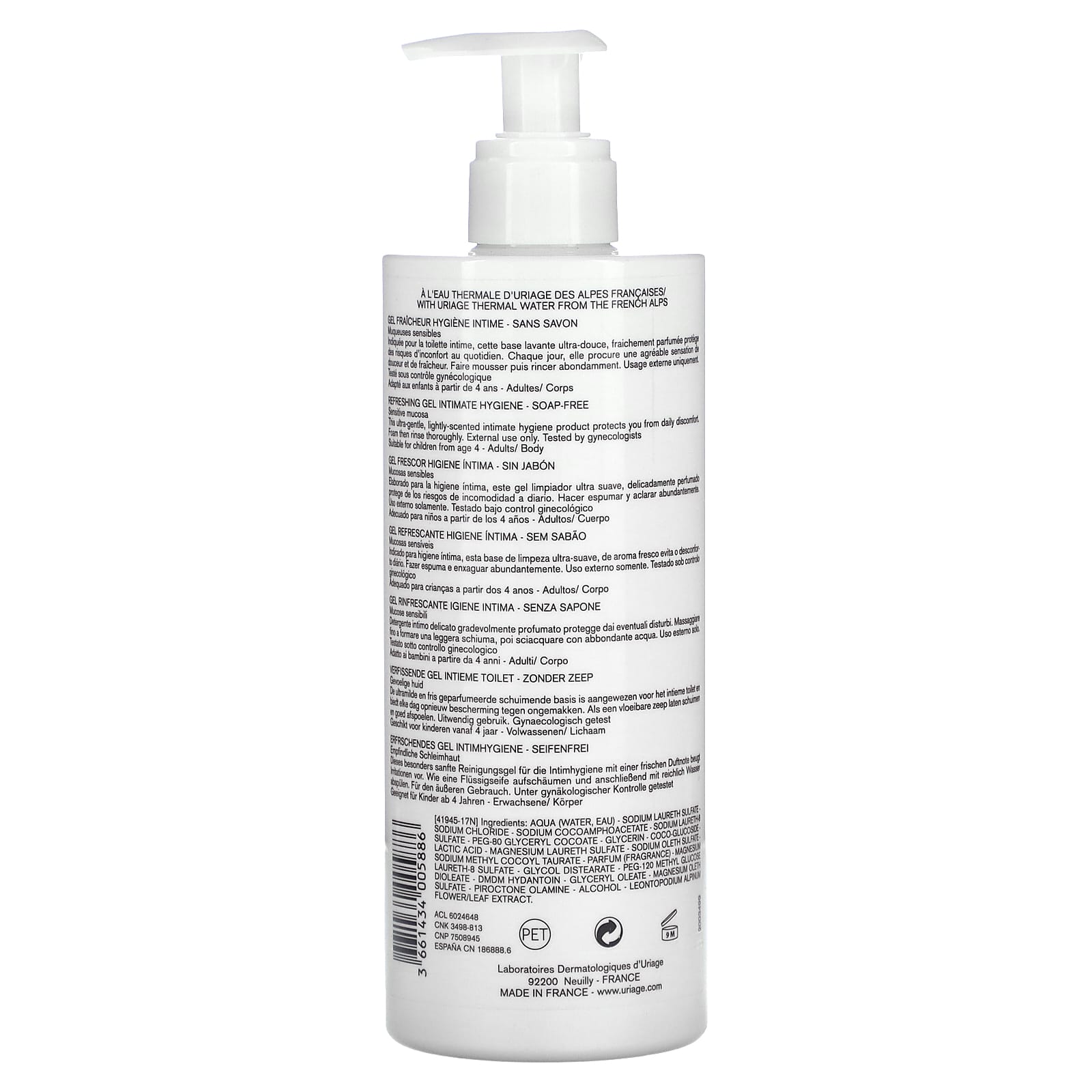 Uriage, Gyn-Phy, Refreshing Gel Intimate Hygiene, 17 fl oz (500 ml) - Image 2