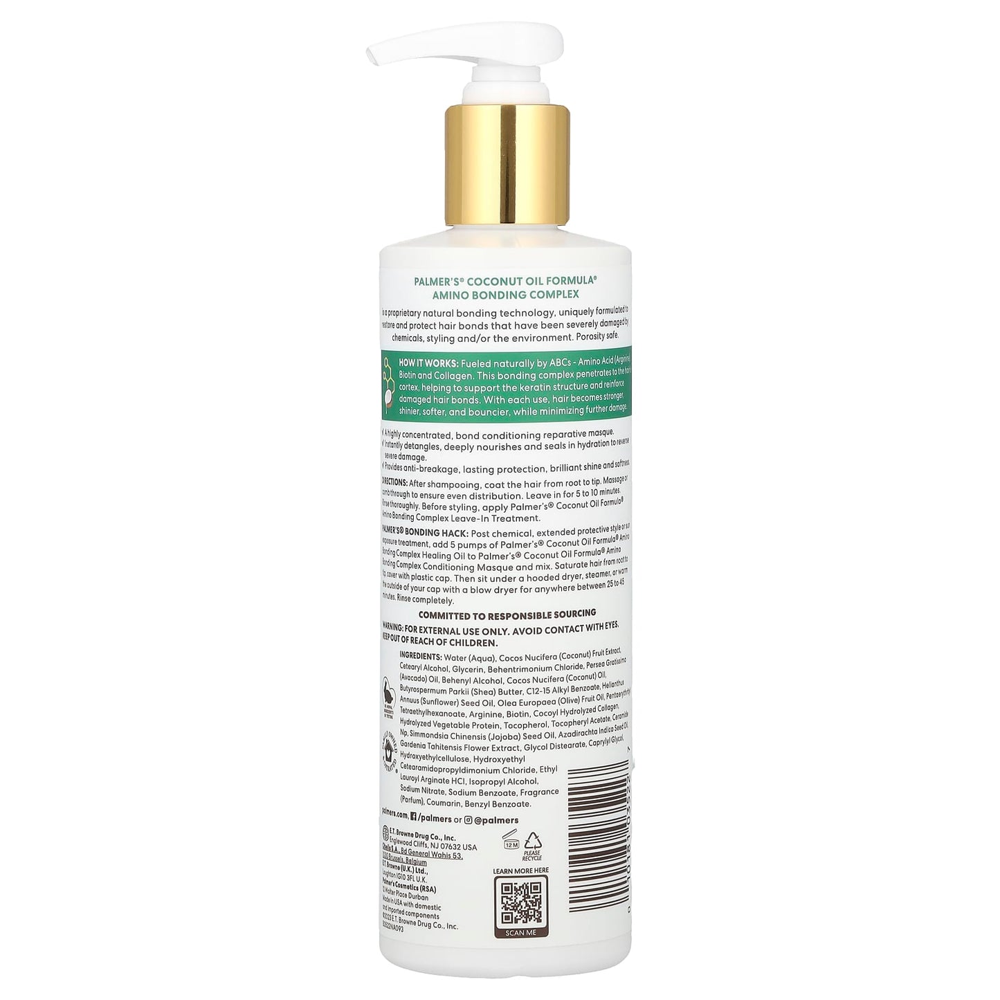 Palmer's, Coconut Oil Formula® with Vitamin E, Amino Bonding Complex, Bonding Conditioning Masque, 12 fl oz (355 ml) - Image 2