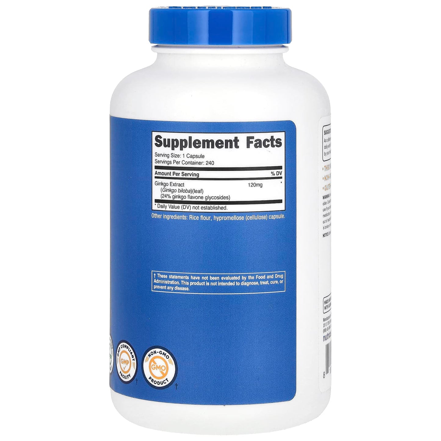 Nutricost, Ginkgo Biloba, 120 mg, 240 Capsules - Image 2