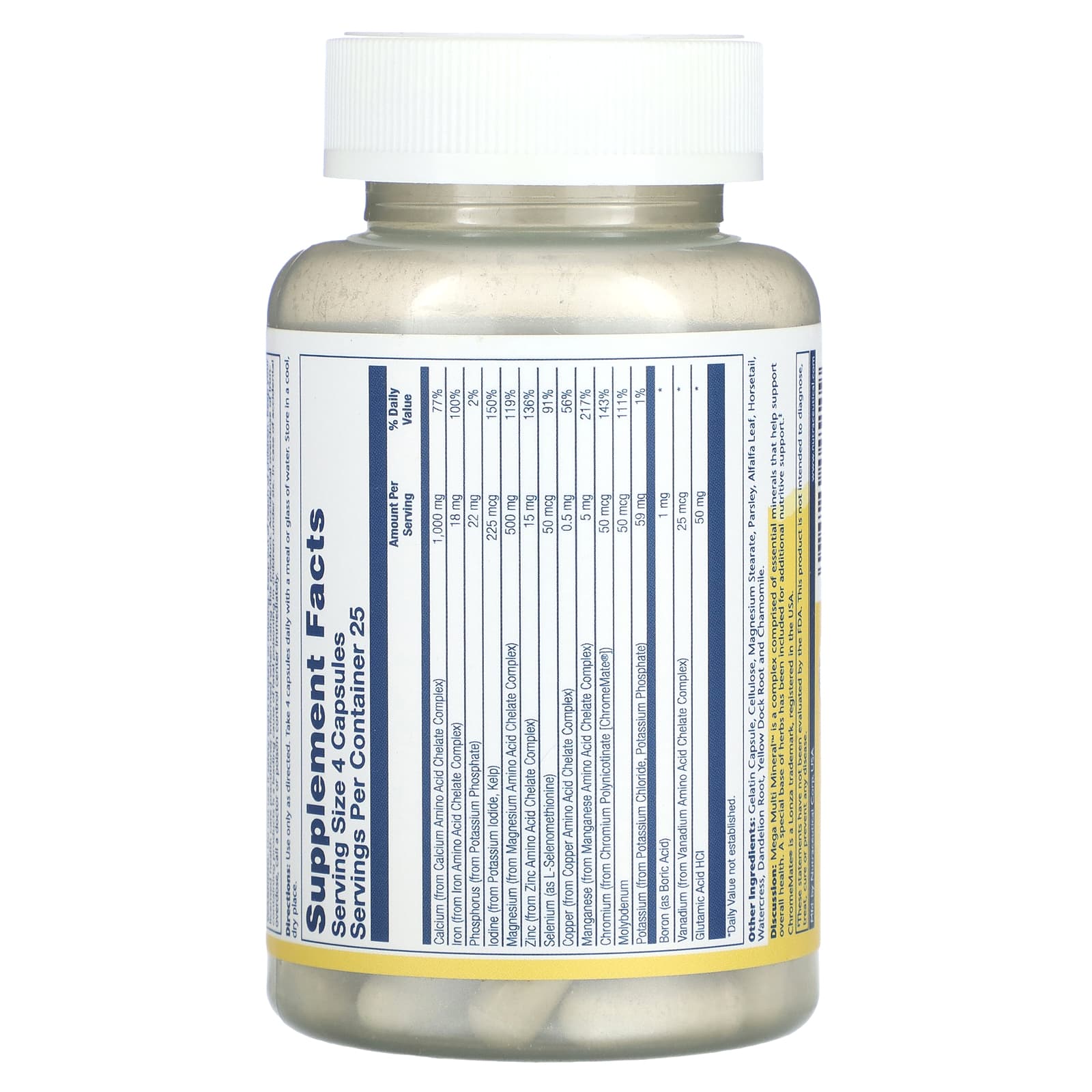 Solaray, Mega Multi Mineral, 100 Capsules - Image 2
