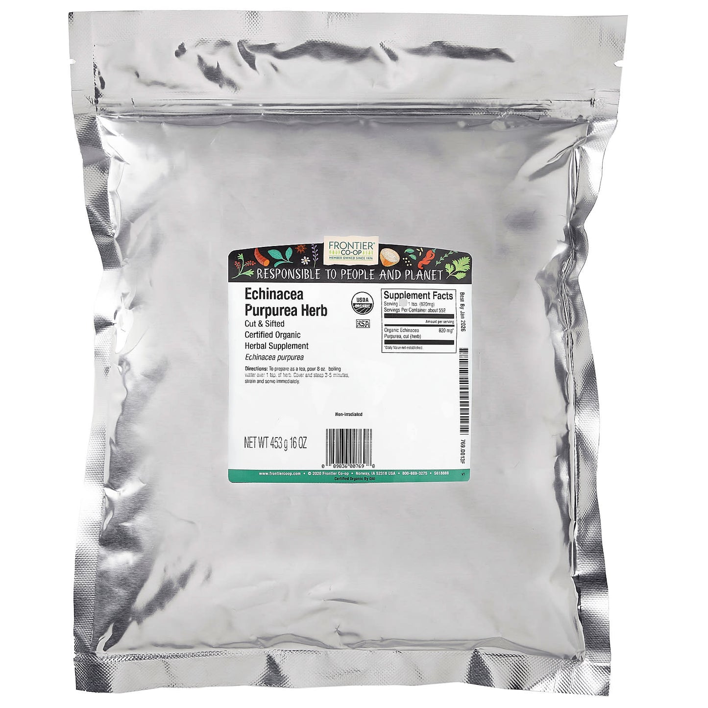 Frontier Co-op USDA Organic Echinacea Purpurea Tea - 16 oz - Image 2