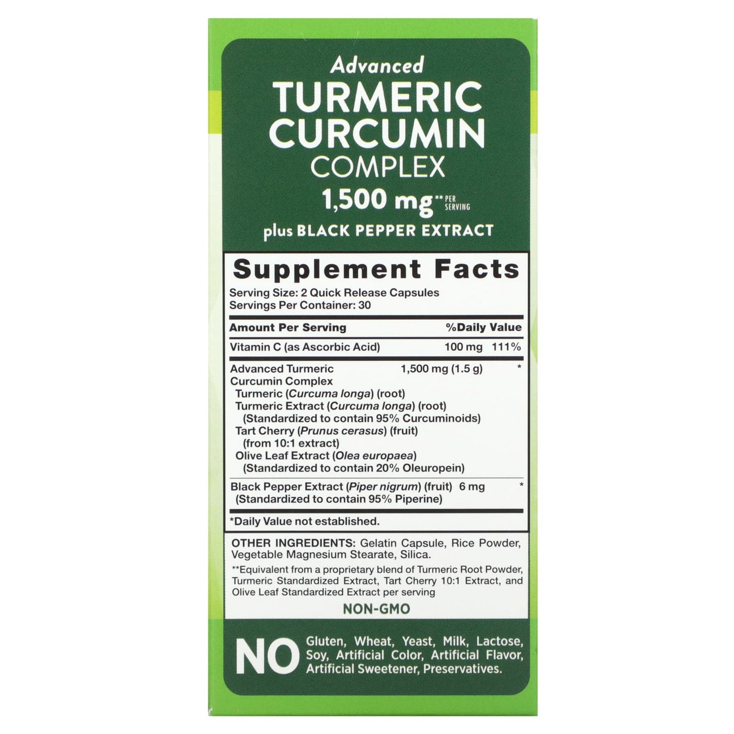 Nature's Truth, Turmeric Curcumin Complex, 60 Quick Release Capsules - Image 2