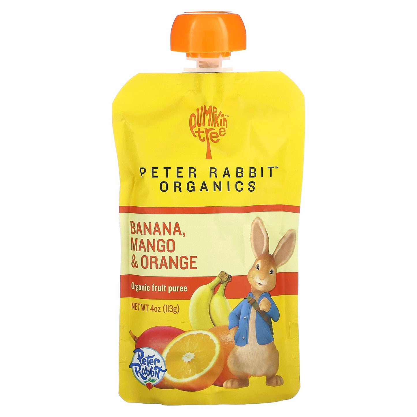 Pumpkin Tree Organics, Peter Rabbit Organics, Organic Fruit Puree, Banana, Mango & Orange, 4 oz (113 g) - Image 1