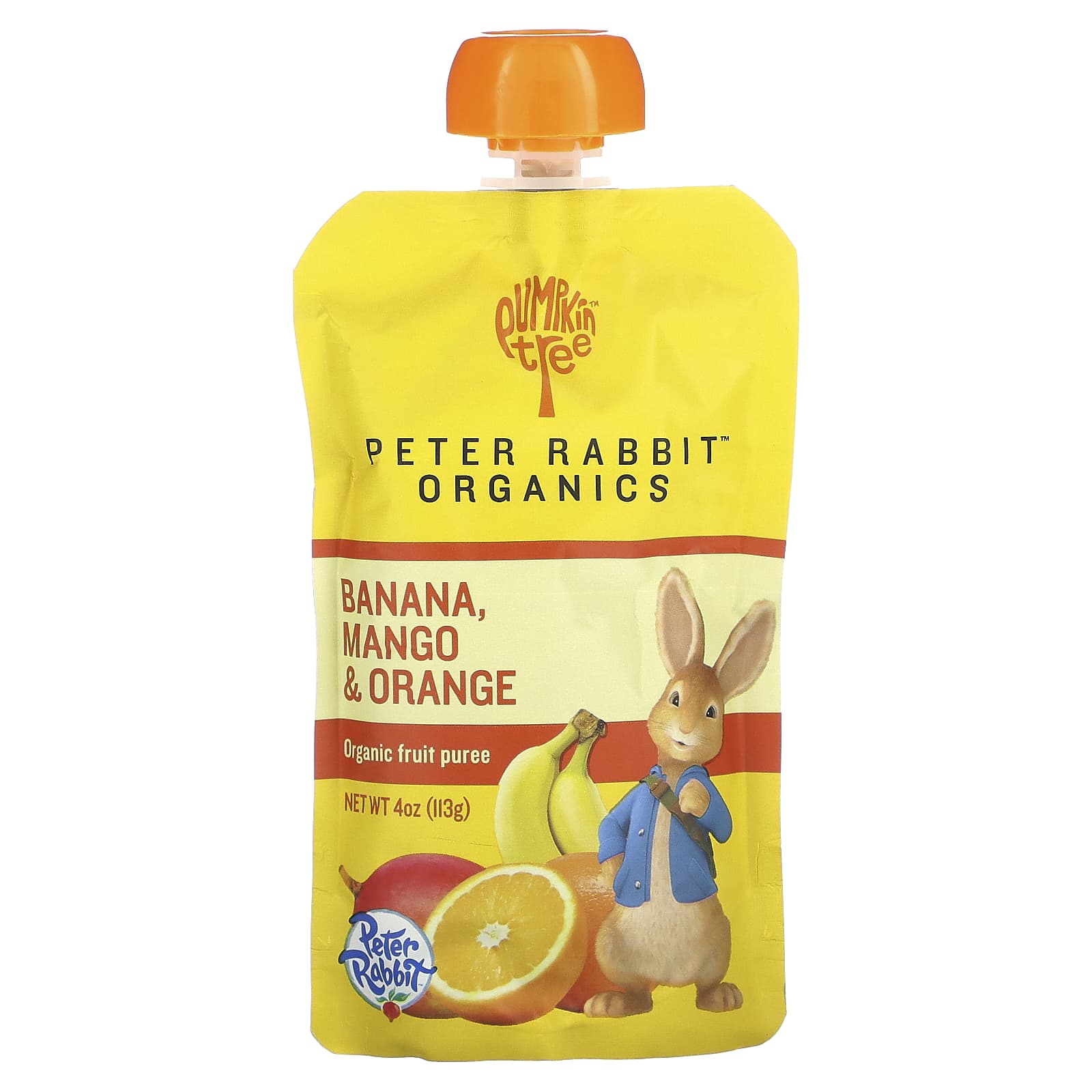 Pumpkin Tree Organics, Peter Rabbit Organics, Organic Fruit Puree, Banana, Mango & Orange, 4 oz (113 g) - Image 1