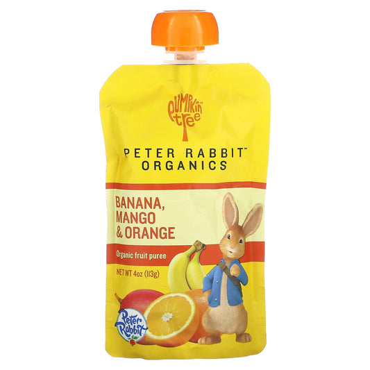 Pumpkin Tree Organics, Peter Rabbit Organics, Organic Fruit Puree, Banana, Mango & Orange, 4 oz (113 g) - Image 1