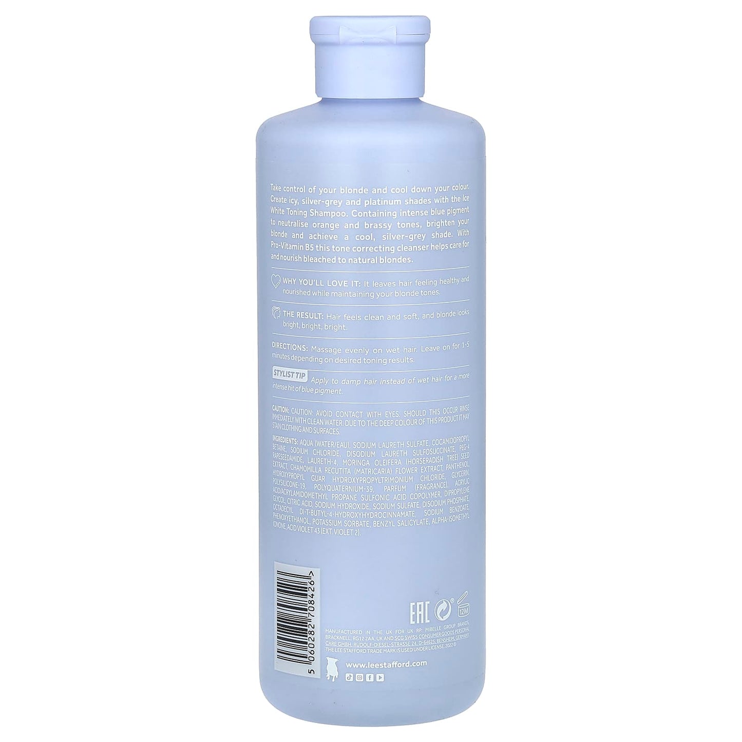 Lee Stafford, Bleach Blondes, Ice White Shampoo, For Bleached, Highlighted & Naturally Dark Blonde Hair, 16.9 fl oz (500 ml) - Image 2
