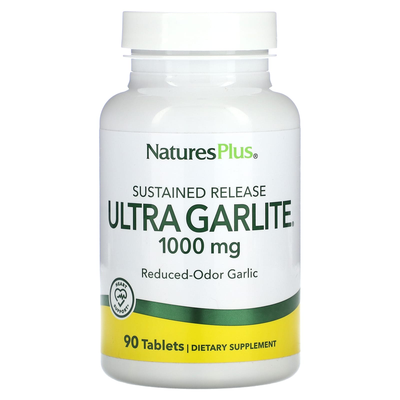 NaturesPlus, Sustained Release Ultra Garlite, 1,000 mg, 90 Tablets - Image 1