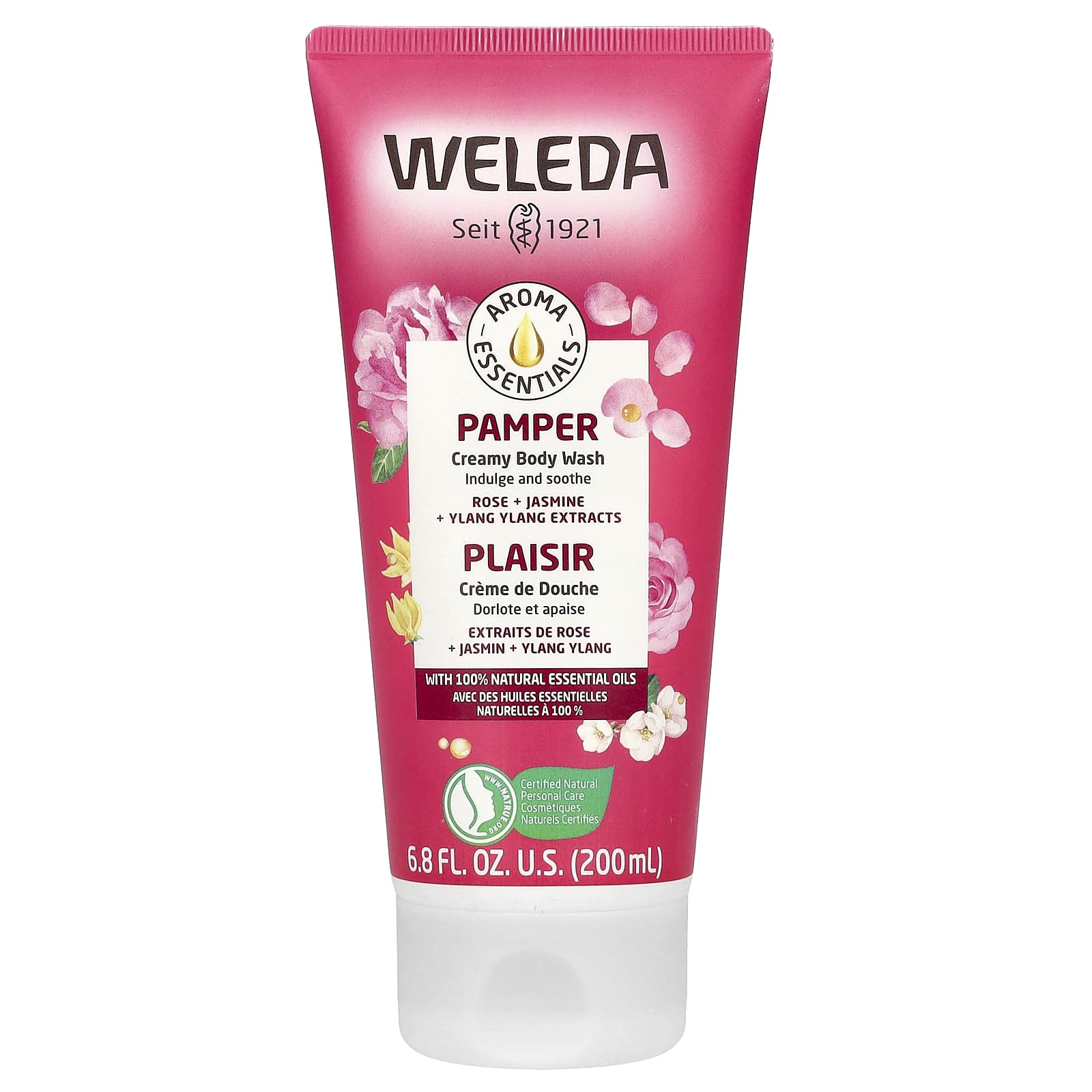 Weleda, Pamper, Creamy Body Wash, Rose + Jasmine + Ylang Ylang Extracts, 6.8 fl oz (200 ml) - Image 1
