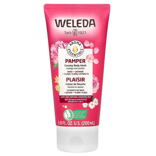 Weleda, Pamper, Creamy Body Wash, Rose + Jasmine + Ylang Ylang Extracts, 6.8 fl oz (200 ml) - Image 1