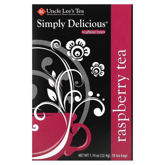 Uncle Lee's Tea, Simple Delicious, Raspberry Tea, Caffeine Free, 18 Tea Bags, 1.14 oz (32.4 g) - Image 1