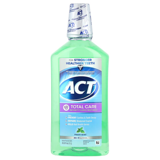 Act Total Care Anticavity Fluoride Mouthwash, Fresh Mint, 33.8 fl oz - Image 1